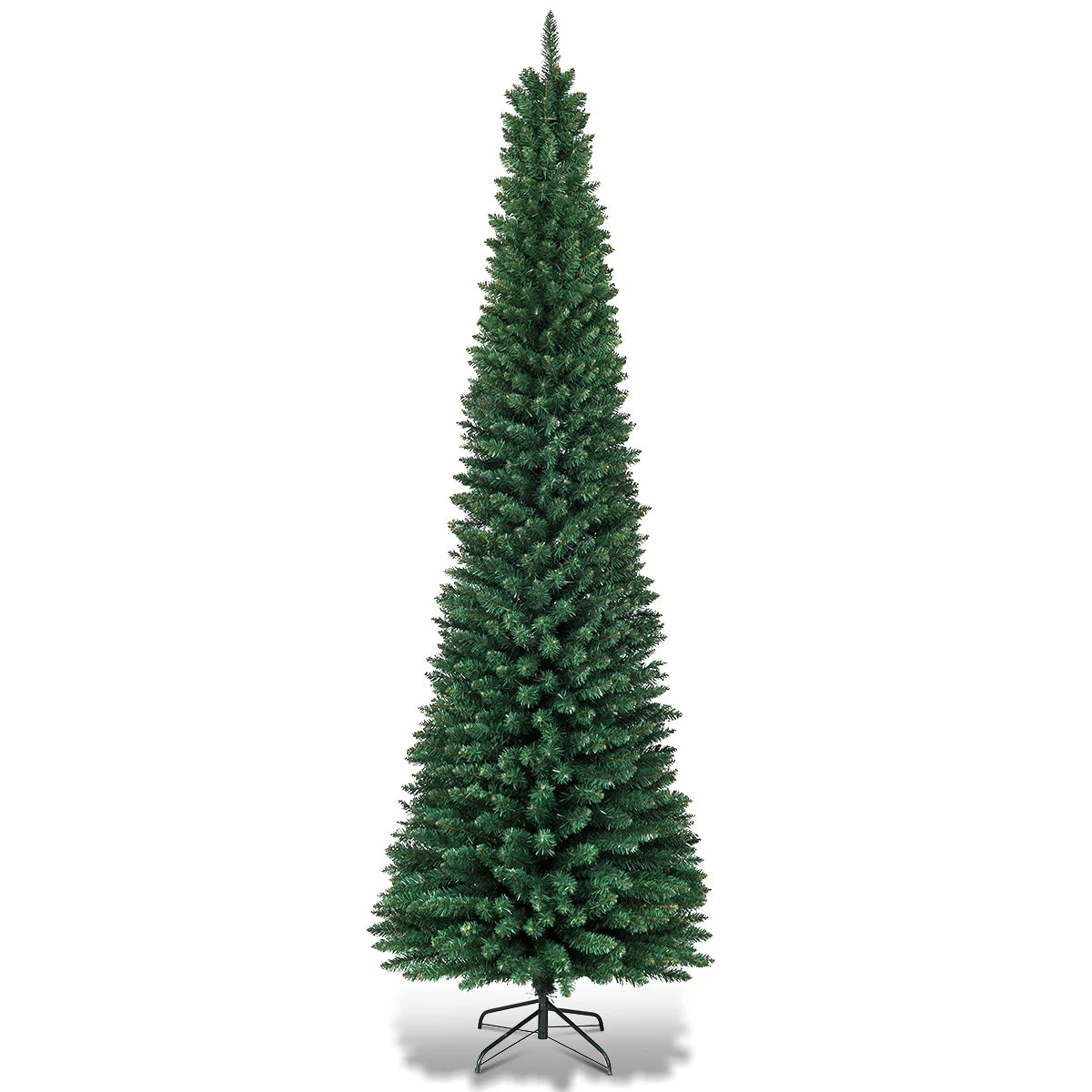 7Ft PVC Artificial Slim Pencil Christmas Tree w/ Stand Home Holiday Decor Gift