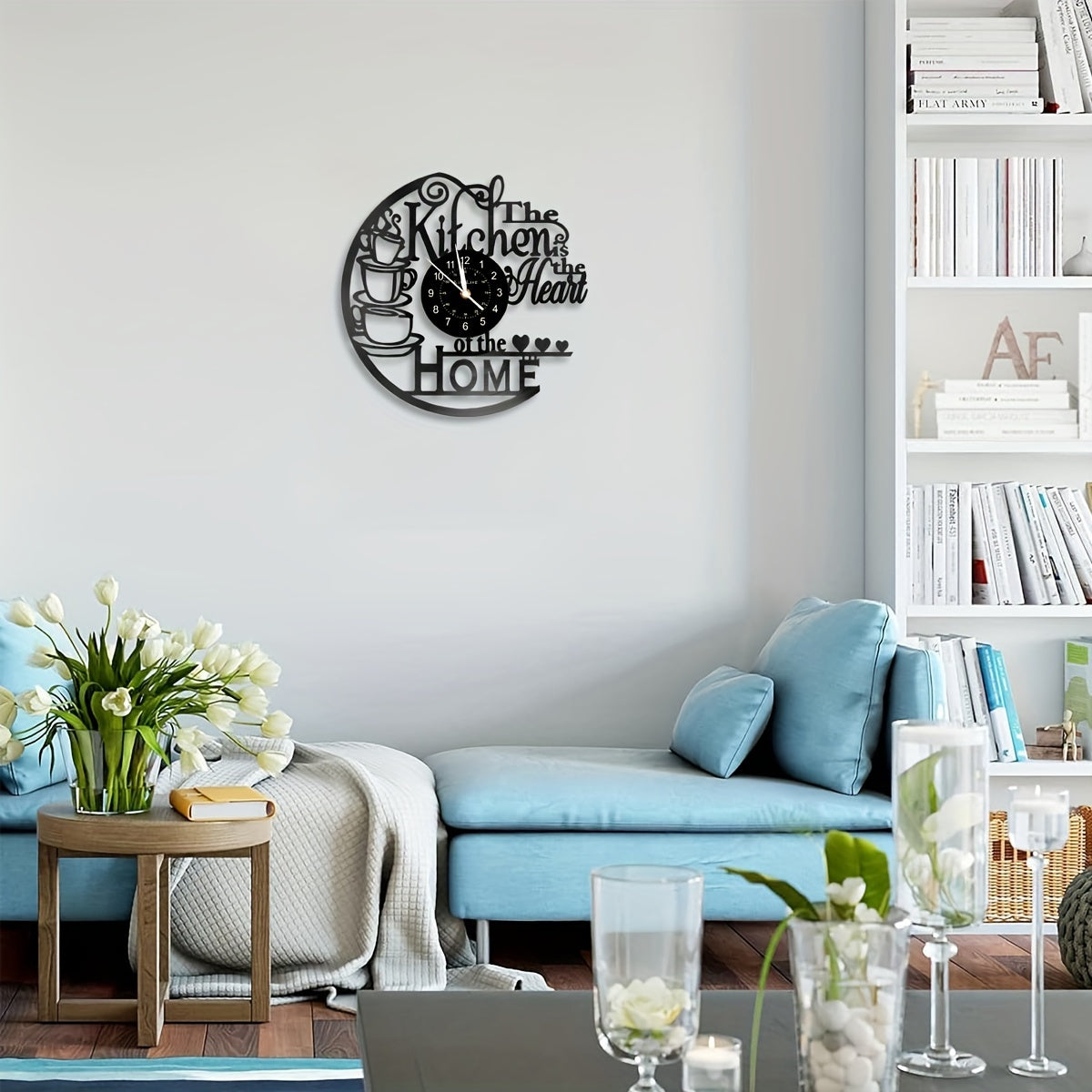 1pc Creative Coffee Design Vinyl Record Wall Clock, Wall Decoration Art Decoration, Coffee Clock - Exquisite Letter Design, Bedroom/study, Living Room Office, Birthday Gift, Christmas Gift/New Year Surprise Decoration