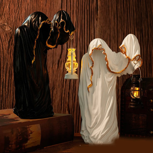 Dark Mysterious Man In Black Desktop Halloween Creative Decoration Ornaments Halloween Decoration Decoration Hogar Home Decor